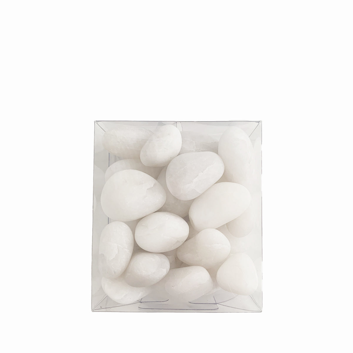 白色天然鵝卵石拋光雨花石 (白石春) 400g