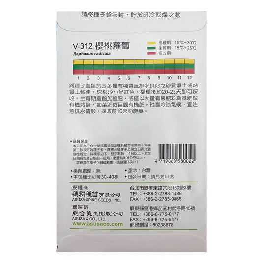 Taiwan SkyStar brand gardening vegetable and fruit seeds-cherry radish