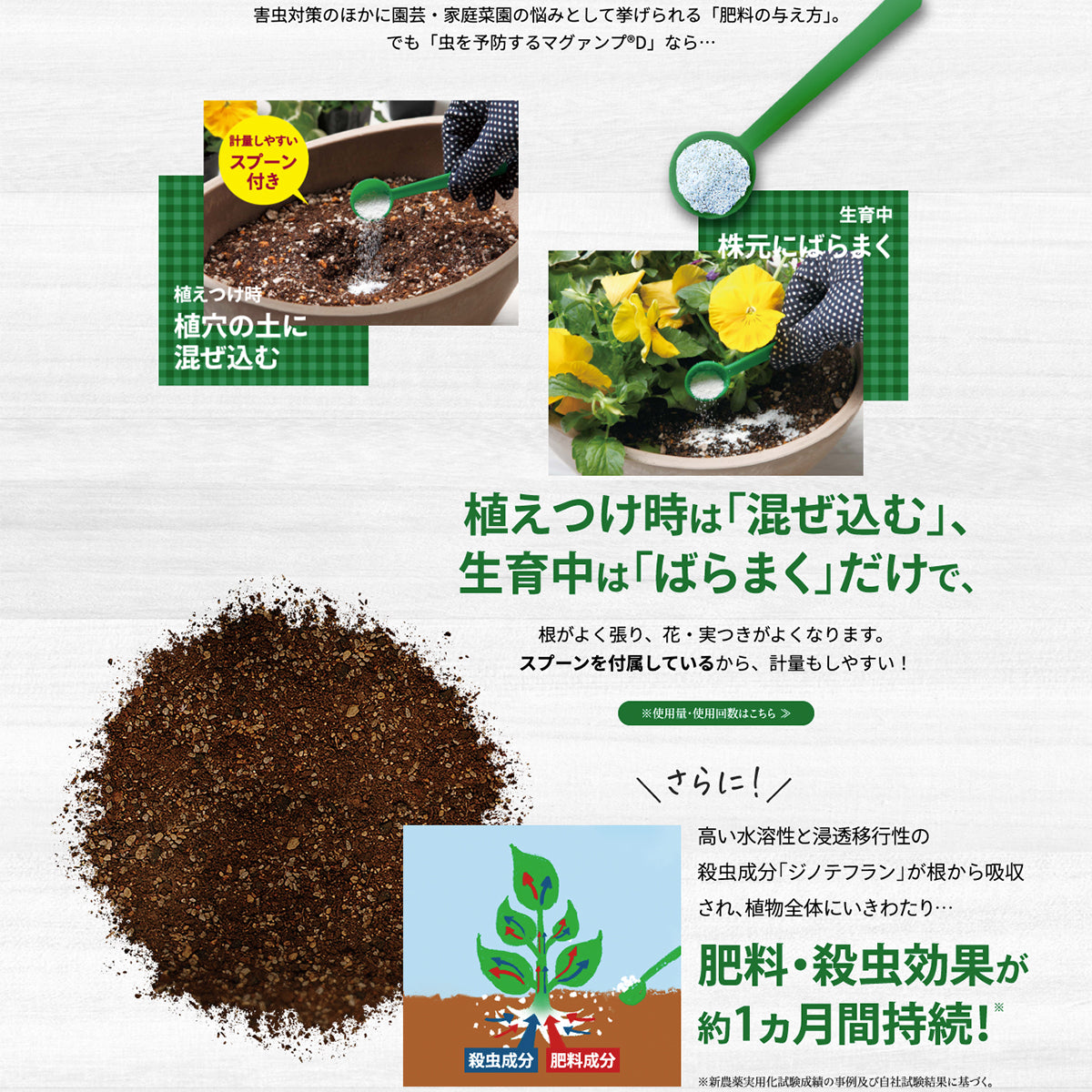 【殺蟲劑肥料二合一】日本花寶6-40-6-15(鎂)+防蟲成分MagAmp D魔肥 (觀葉開花植物適用) 園藝肥料 200g